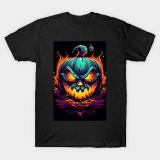 scary smiling pumpkin, halloween design T-Shirt